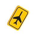 Airport yellow sign icon, isometric 3d style