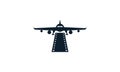 Airports plane with movie logo vector icon design