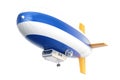 Airship or dirigible balloon, 3D rendering