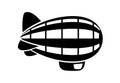 Airship dirigible, blimp. Transport detailed simple style logo icon vector illustration isolated