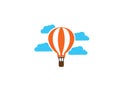 Airship flying balloon in clouds for logo Royalty Free Stock Photo