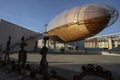 Airship Gulliver on the roof Prague gallery DOX