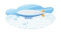 Airship Maze Puzzle Vector, Innovation and Challenge Design, vector design Generative AI Royalty Free Stock Photo