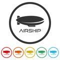 Airship ring icon isolated on white background color set Royalty Free Stock Photo