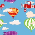 Airship seamless background Royalty Free Stock Photo