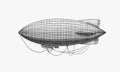 Airship or zeppelin and dirigible or blimp. Engraved hand drawn in old sketch style, vintage transport. Royalty Free Stock Photo