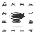 Airship zeppelin icon. Detailed set of transport icons. Premium quality graphic design. One of the collection icons for websites,