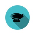 Airship zeppelin long shadow icon. Simple glyph, flat vector of transport icons for ui and ux, website or mobile application Royalty Free Stock Photo