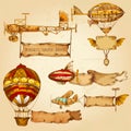 Airships With Banners Royalty Free Stock Photo