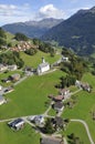 Airshot of the BarholomÃÂ¤us church in Schruns, Montafon