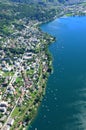 Airshot from Minusio and Tenero at Lago Maggiore in Switzerland Royalty Free Stock Photo