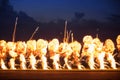 Airshow demonstrations with high explosive fire blasts Royalty Free Stock Photo