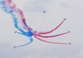 Airshow with jets and Helicopters Royalty Free Stock Photo