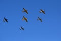 Airshow planes flying in formation at punta gorda international air show Florida Royalty Free Stock Photo