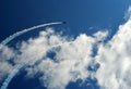 Airshow planes group with smoke against the blue sky Royalty Free Stock Photo