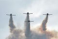 Airshow planes with smoke Royalty Free Stock Photo