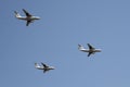 The airshow on the Red Square, the group of multi-purpose four-engine turbofan strategic airlifters Ilyushin Il-76