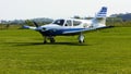 Airshow of small private aircraft on the airfield. Royalty Free Stock Photo