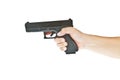 Airsoft hand gun, glock model with hand Royalty Free Stock Photo