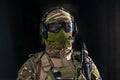 Airsoft strikeball player in military soilder Royalty Free Stock Photo
