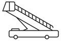 Airstair line icon. Passenger boarding mobile steps