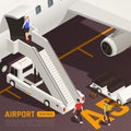 Airstairs Truck Airport Background Royalty Free Stock Photo