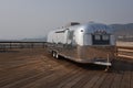 Airstream RV camper parked on the pier in Pismo Beach, California