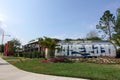 An Airstream Trailer that is painted with the words Lake Nona