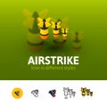 Airstrike icon in different style Royalty Free Stock Photo