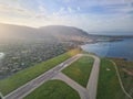 airstrip and sea after take off