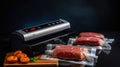 Airtight Freshness. Vacuum Sealer Machine Ensuring Meat Quality Royalty Free Stock Photo