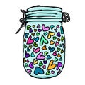 Airtight glass jar drawing