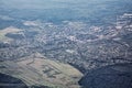 Airview landscape with town and forest