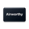 Airworthy branding logo on a rounded rectangular badge with subtle shadow effect Royalty Free Stock Photo