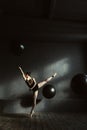 Airy ballet dancer showing her flexibility Royalty Free Stock Photo