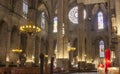 Airy interior of Gothic Basilica of Santa Maria del Mar, Barcelona