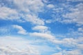 Airy skyscape of light blue sky with delicate white ethereal clouds Royalty Free Stock Photo