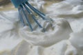 Airy tender dough for pancake cooking baking Royalty Free Stock Photo