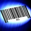Ais - barcode with futuristic blue background