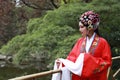 Aisa Chinese woman Peking Beijing Opera Costumes Pavilion garden China traditional role drama play dress dance perform ancient Royalty Free Stock Photo