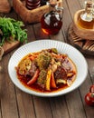 Aisan stewed beef with broccoli and pepper Royalty Free Stock Photo