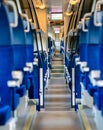 aisle in an almost empty train