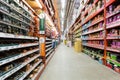 Aisle in a Home Depot hardware store Royalty Free Stock Photo