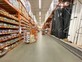 Aisle at The Home Depot hardware store, San Diego, USA Royalty Free Stock Photo