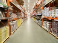 Aisle at The Home Depot hardware store, San Diego, USA Royalty Free Stock Photo