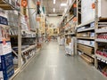 Aisle at The Home Depot hardware store, San Diego, USA