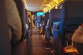 Aisle with passengers of the Train Chepe Express on their trip in Mexico Royalty Free Stock Photo