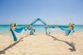 Wedding ceremony setup on a tropical beach Royalty Free Stock Photo