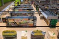 Aisle view of grocery store Norfa Hypermarket Royalty Free Stock Photo