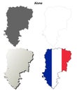 Aisne, Picardy outline map set Royalty Free Stock Photo
